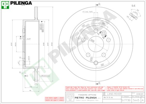 Диск тормозной PILENGA 5445