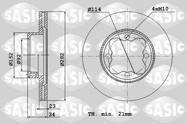 Диск тормозной SASIC 9004536J
