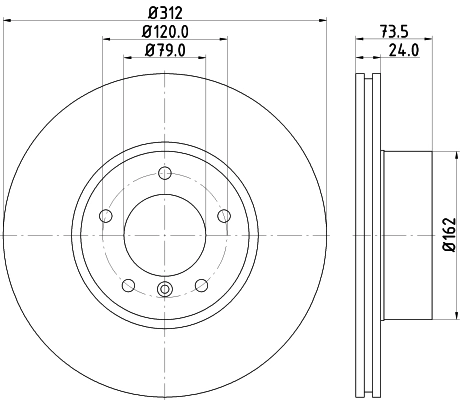 Тормозной диск HELLA/BEHR/PAGID 54761