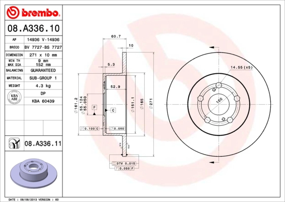 Диск тормозной BRECO BS 7727