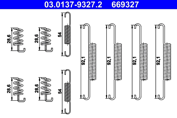 Монтажный комплект барабанных колодок volvo xc90 2002-2014