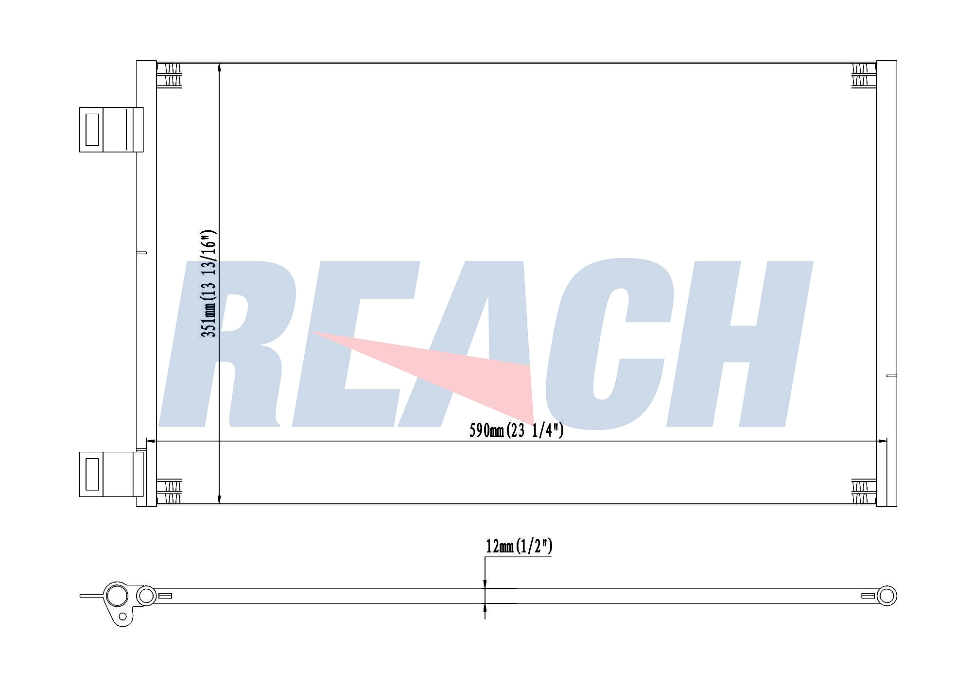 Радиатор кондиционера REACH 1.30.0938.P