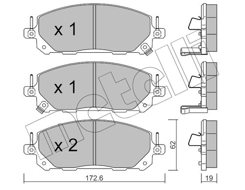 К-т дисков. тормоз. колодок METELLI 2213980