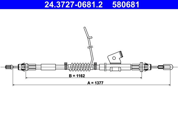 Трос стояночного тормоза ford transit custom v362 van (fy fz) 12 - ATE 24.3727-0681.2
