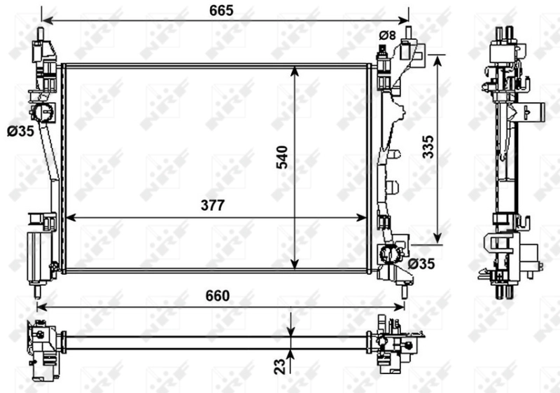 Радиатор охлаждение двигателя NRF 53981