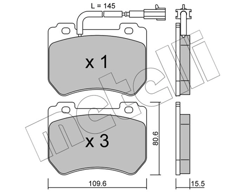 Комплект тормозных колодок дисковый тормоз METELLI 22-0848-0