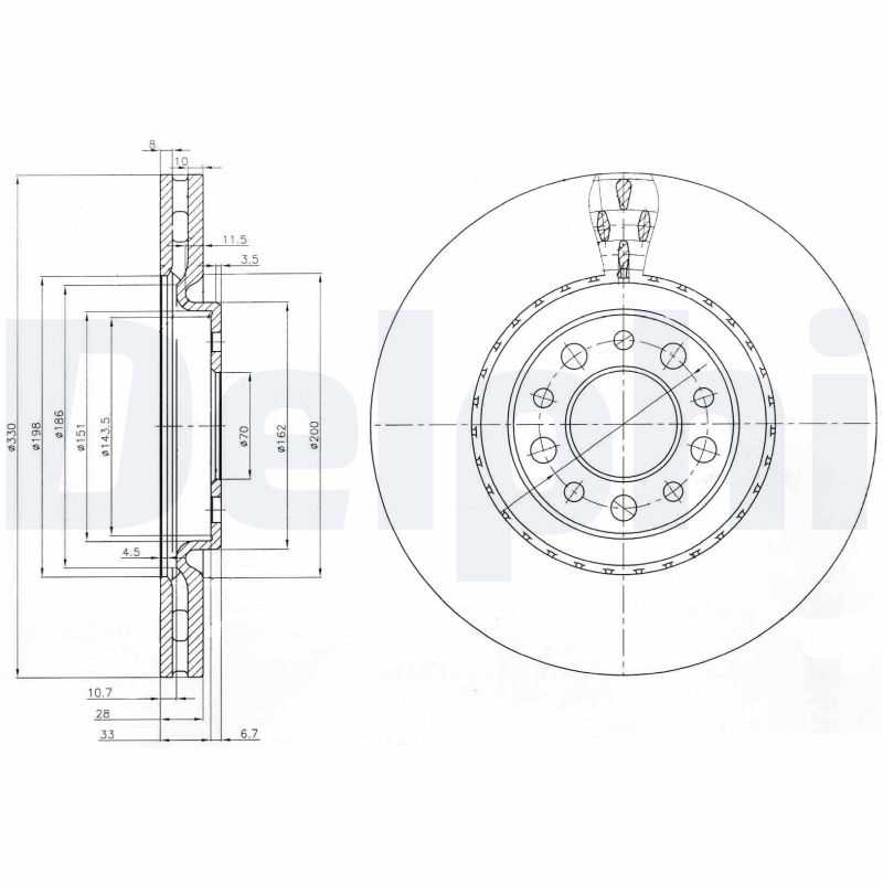 Тормозной диск DELPHI BG3993