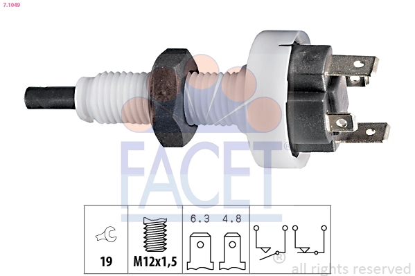 Выключатель фонаря сигнала торможения made in italy - oe equivalent FACET 7.1049