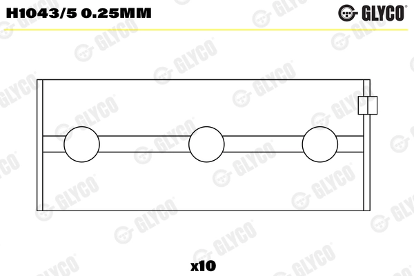 Подшипник коленвала GLYCO H1043/5 0.25mm