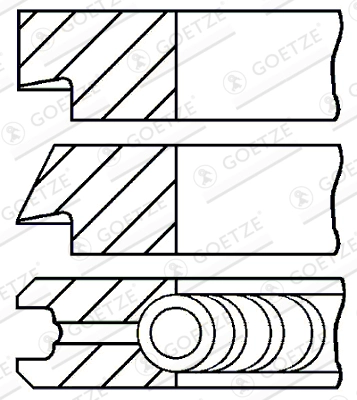Комплект поршневых колец goetze diamond coated lkz-ring GOETZE ENGINE 08-438300-00