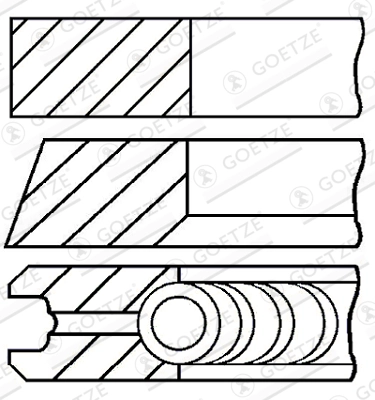 Комплект поршневых колец goetze diamond coated lkz-ring GOETZE ENGINE 08-432900-00