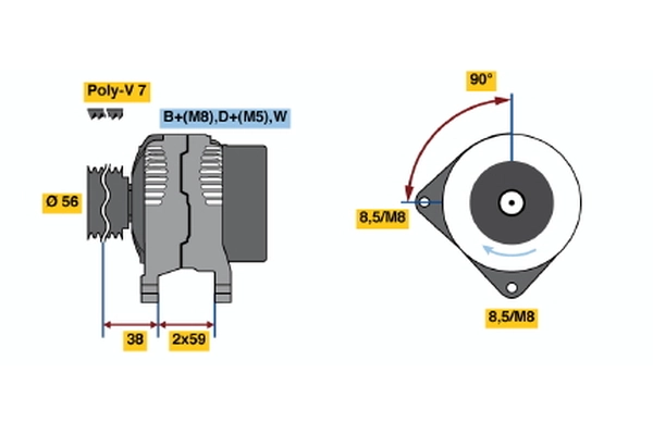 Генератор BOSCH 0 123 510 030