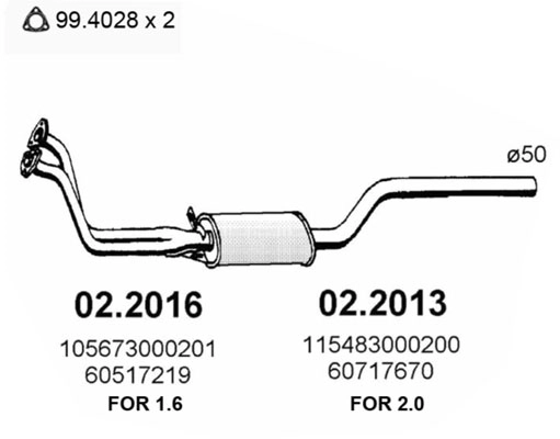 Предглушитель выхлопных газов ASSO 02.2013