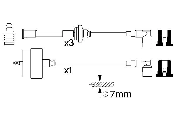 Комплект проводов зажигания BOSCH 0 356 912 824