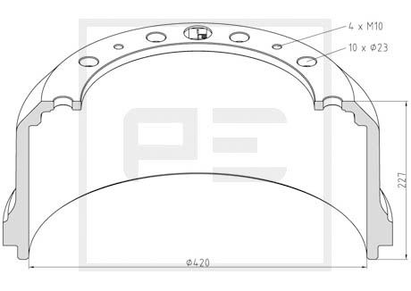 Тормозной барабан PE AUTOMOTIVE 066.434-00A