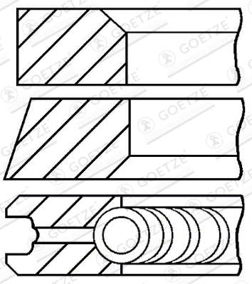 Комплект поршневых колец GOETZE ENGINE 08-433206-00
