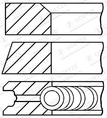 Комплект поршневых колец GOETZE ENGINE 08-527500-00