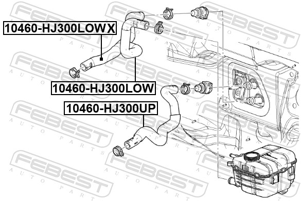 Шланг радиатора FEBEST 10460-HJ300LOW