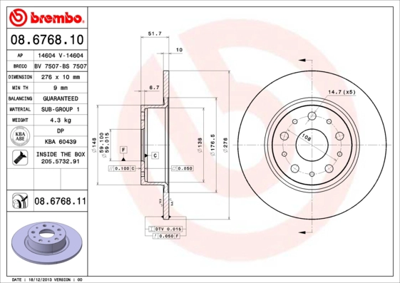 Тормозной диск coated disc line AP 14604 V