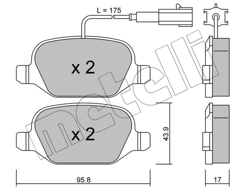 Комплект тормозных колодок дисковый тормоз METELLI 22-0323-2