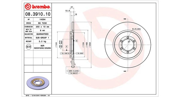 Тормозной диск MAGNETI MARELLI 360406009700