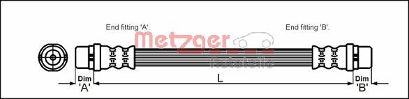 Тормозной шланг METZGER 4114777