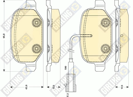 Комплект тормозных колодок дисковый тормоз GIRLING 6118811