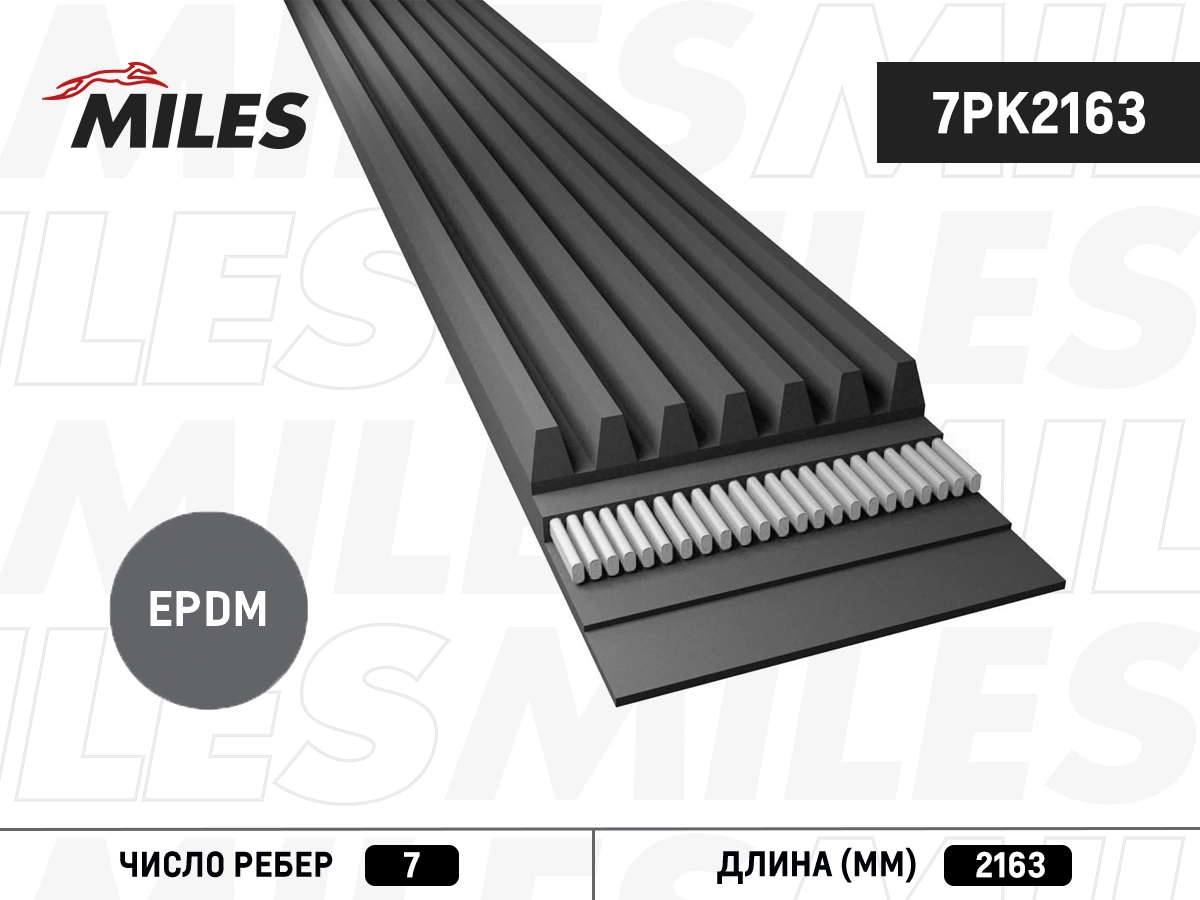 Поликлиновой ремень MILES 7PK2163