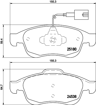 Комплект тормозных колодок дисковый тормоз HELLA/BEHR/PAGID 8DB 355 015-521