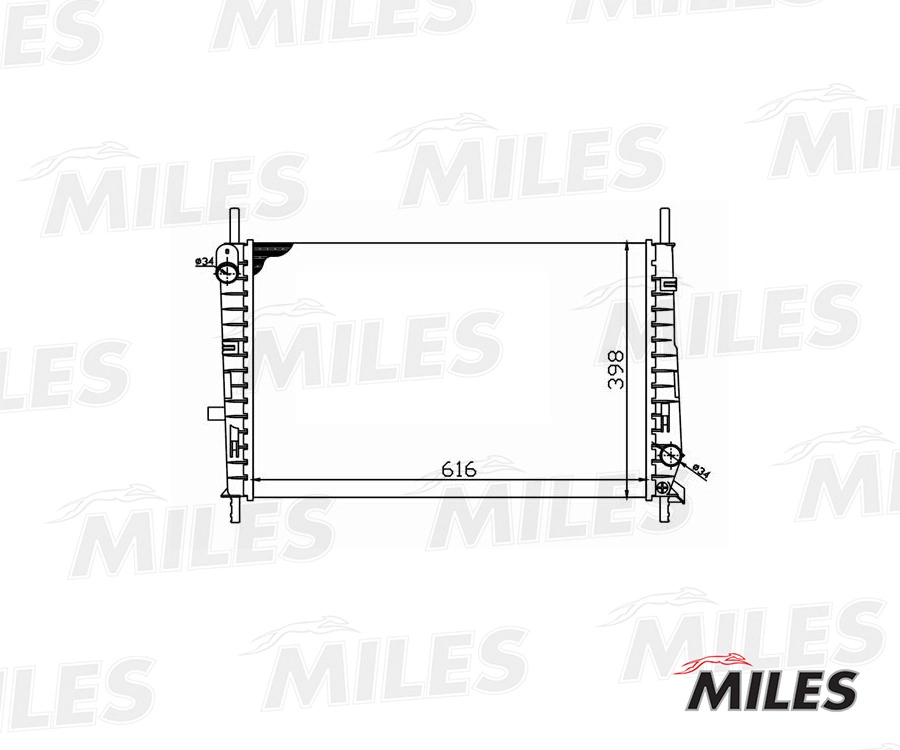 Радиатор охлаждение двигателя MILES ACRM045