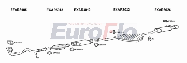 Система выпуска ог EUROFLO AR14620 1001A