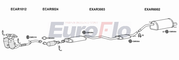 Система выпуска ог EUROFLO AR14720 1001A