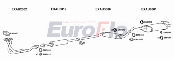 Система выпуска ог EUROFLO AU10022 2004A