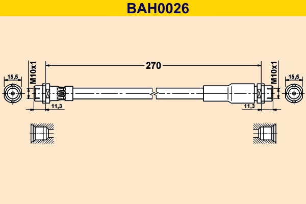 Тормозной шланг BARUM BAH0026