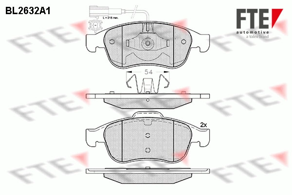 Комплект тормозных колодок дисковый тормоз FTE BL2632A1