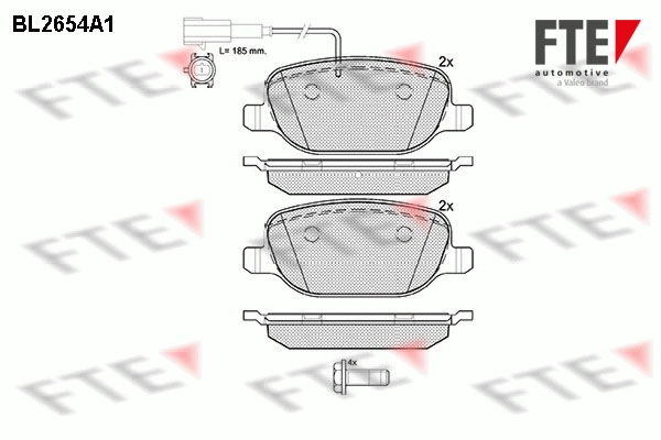 Комплект тормозных колодок дисковый тормоз FTE BL2654A1