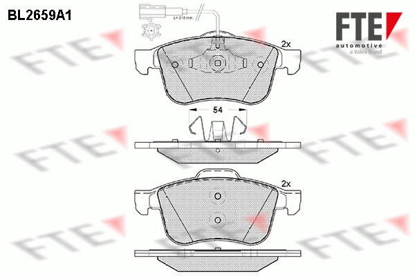 Комплект тормозных колодок дисковый тормоз FTE BL2659A1