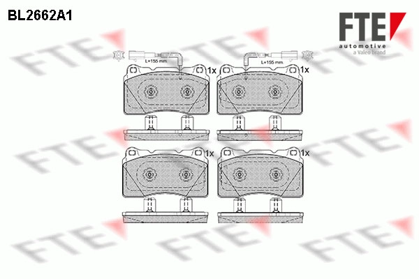 Комплект тормозных колодок дисковый тормоз FTE BL2662A1
