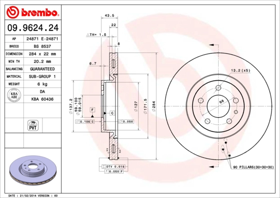 Тормозной диск BRECO BS 8537