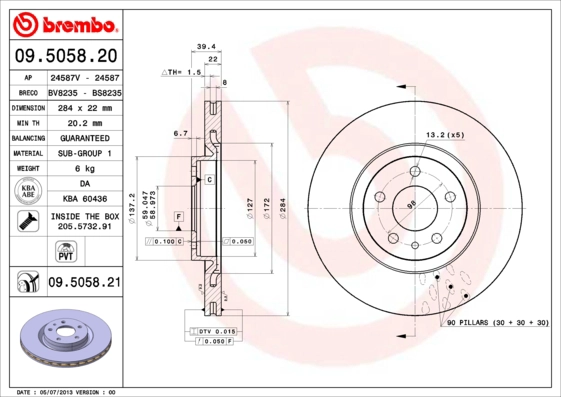Тормозной диск coated disc line BRECO BV 8235