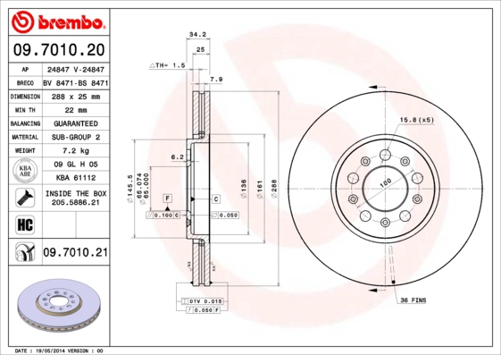 Тормозной диск coated disc line BRECO BV 8471
