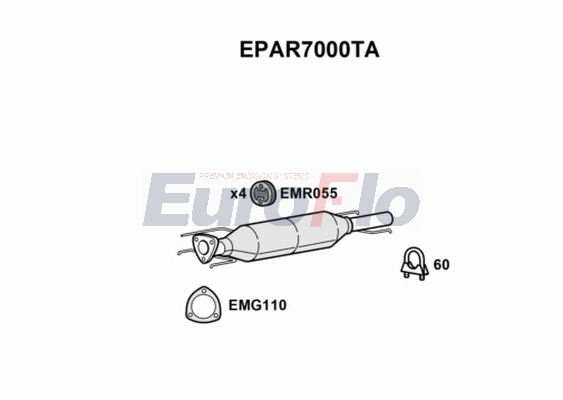 Сажевый / частичный фильтр система выхлопа ог EUROFLO EPAR7000TA