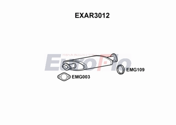 Средний глушитель выхлопных газов EUROFLO EXAR3012