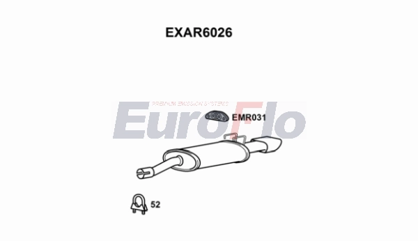 Глушитель выхлопных газов конечный EUROFLO EXAR6026