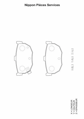 Комплект тормозных колодок дисковый тормоз NPS H361I02