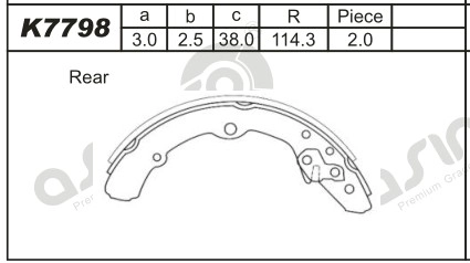 Комплект тормозных колодок ASIMCO K7798