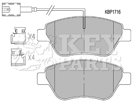 Комплект тормозных колодок дисковый тормоз KEY PARTS KBP1716