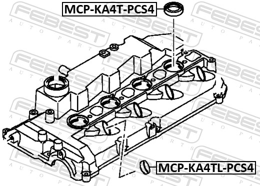 Уплотнительное кольцо клапанная форсунка FEBEST MCP-KA4T-PCS4