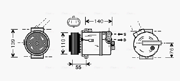 Компрессор кондиционер AVA QUALITY COOLING OLK451