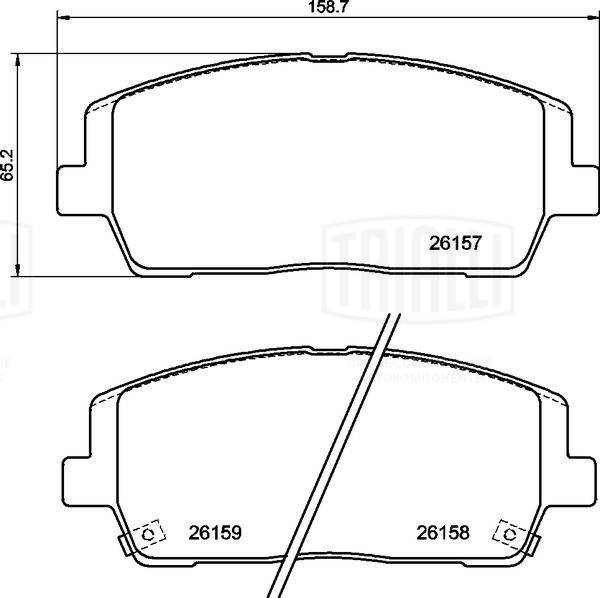 Комплект тормозных колодок дисковый тормоз TRIALLI PF 0878
